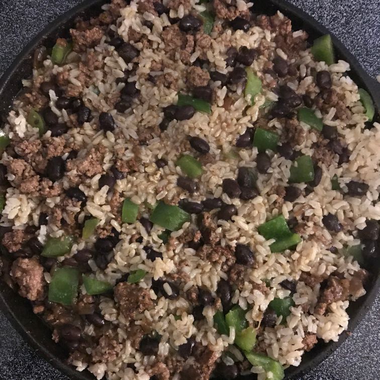 Beefy French Onion Bean and Rice Prep