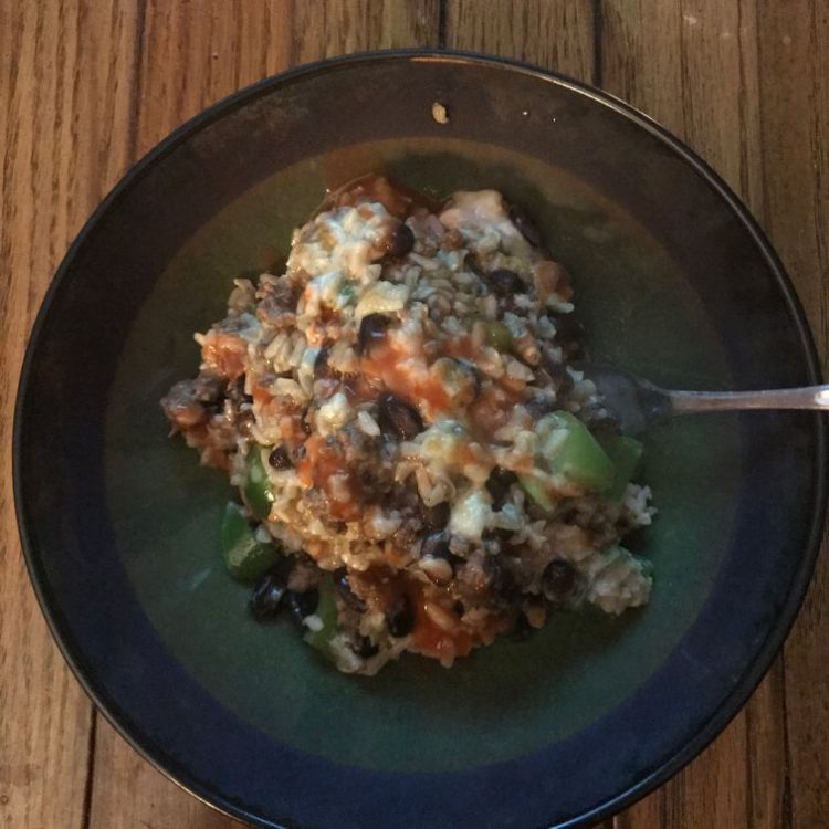 Beefy French Onion Beans & Rice