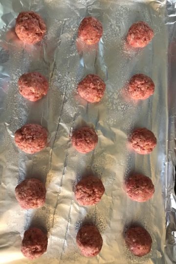 Formed Meatballs ready for Oven