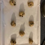 Cookie Dough on the pan before oven